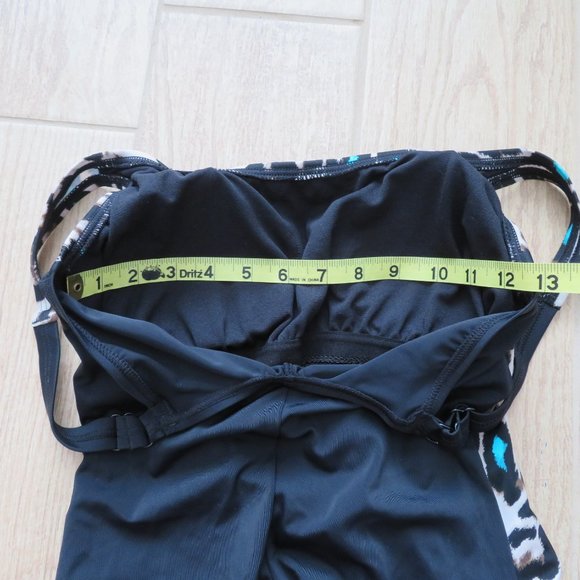 Leopard Print One Piece Swimsuit with Built-in Bra and Skirt - Picture 9 of 9